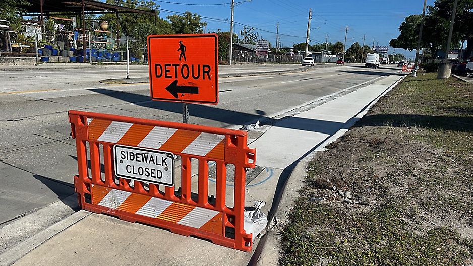 Construction is underway to improve sidewalks along Orange Blossom Trail. (Spectrum News/Jerry Hume)