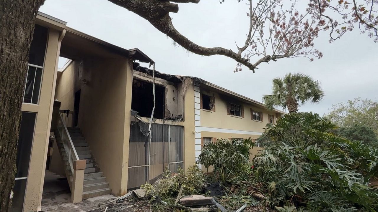 A deadly Palm Bay apartment fire has taken the lives of two children and sent their mother to the hospital on Friday, Jan. 24, 2025. (Spectrum News 13/Greg Pallone)