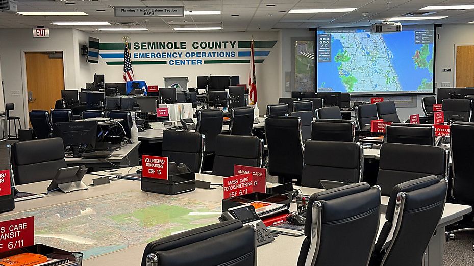 The Seminole County Emergency Operations Center is ready for the 2025 hurricane season. (Spectrum News/Sarah Winkelmann).