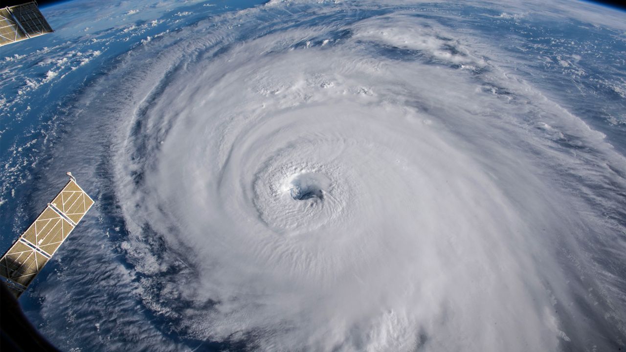 Cameras outside the International Space Station capture a stark and sobering view of Hurricane Florence the morning of Sept. 12, 2018. (NASA)