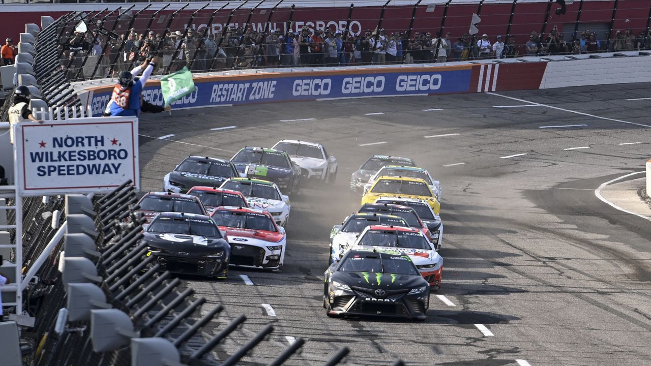 NASCAR held the All-Star Open Cup Series auto race at North Wilkesboro Speedway, Sunday, May 21, 2023, in North Wilkesboro, N.C. (AP Photo/Matt Kelley)