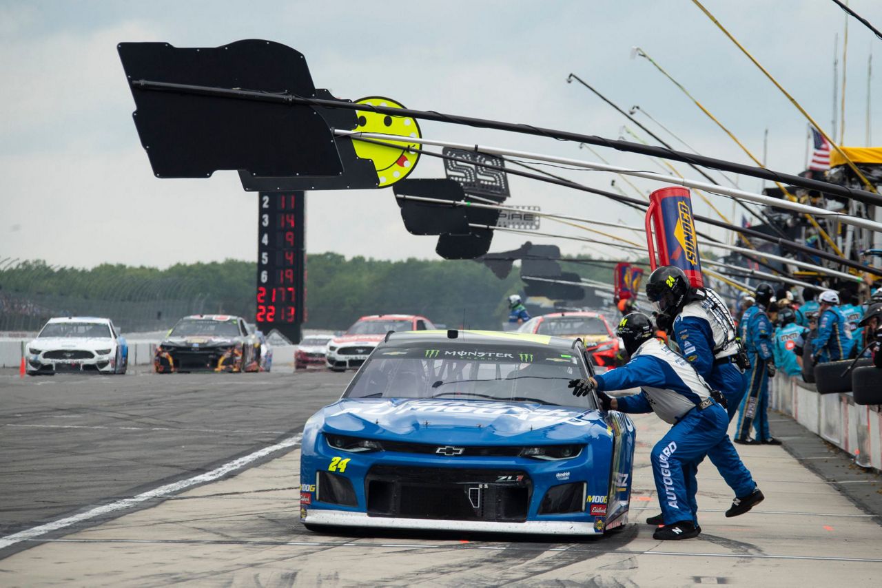 The Latest Larson wins 1st stage of NASCAR race at Pocono