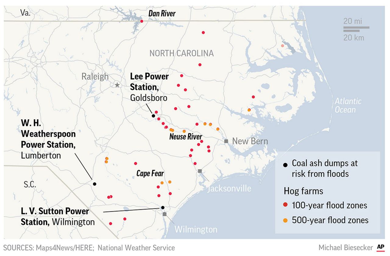 Florence's rains Coal ash landfill collapses in Carolinas