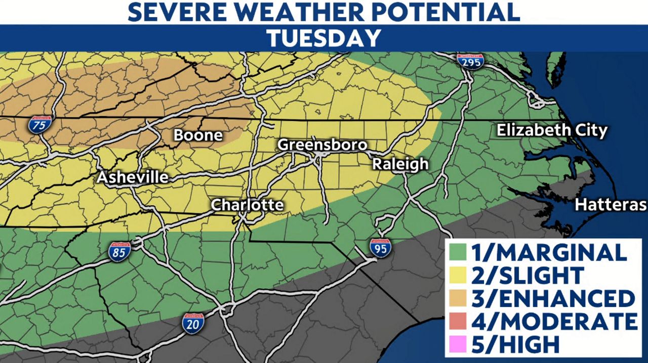Strong and severe storms are possible through tonight