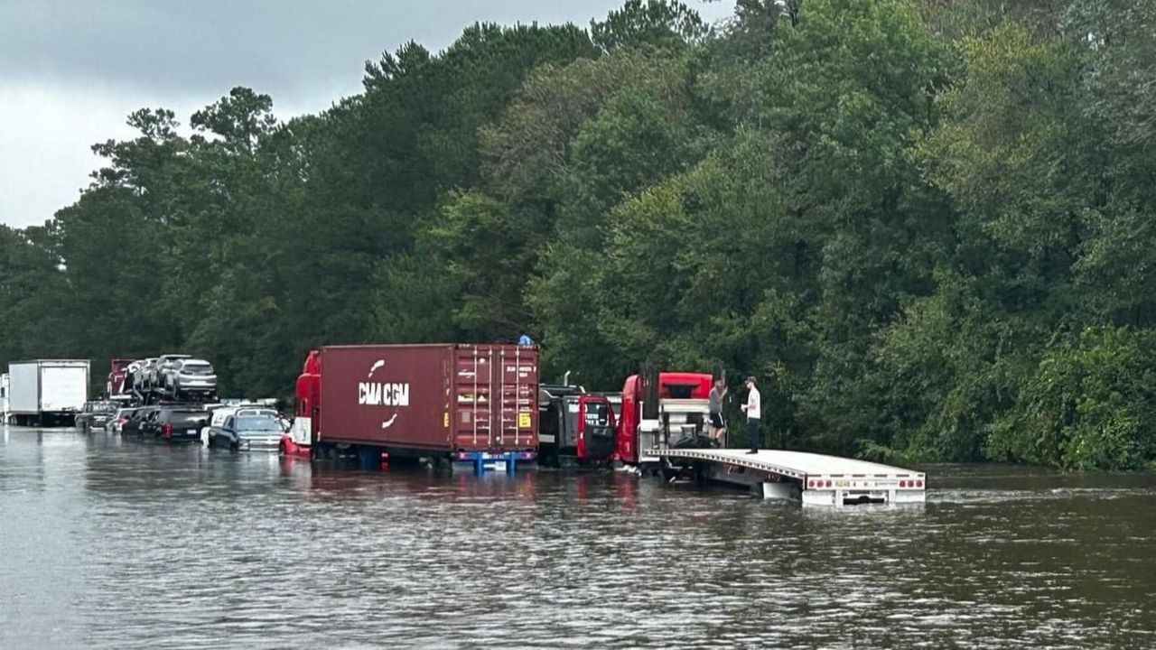 Flooding from Monday in Brunswick County. (Brunswick County Sheriff's Department)