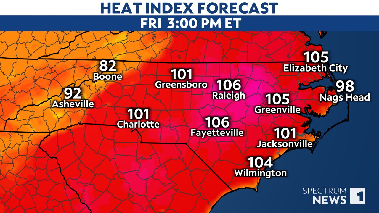 Dangerous heat forecast for North Carolina