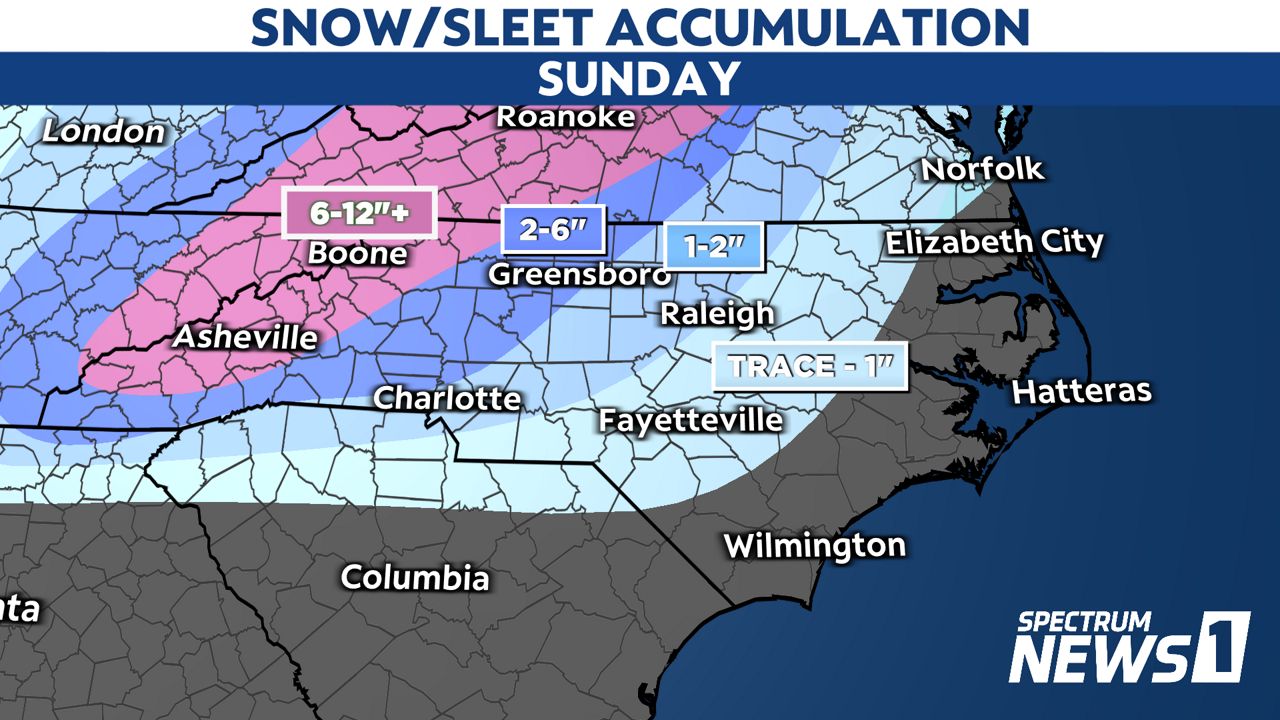 Winter weather in North Carolina this weekend