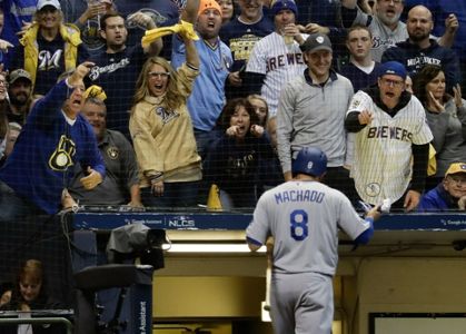 Dodgers' Manny Machado fined by MLB for kicking Brewers 1B