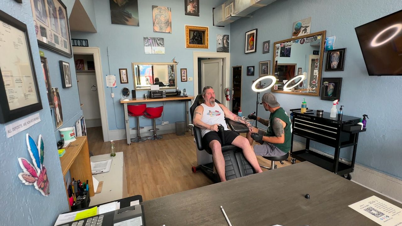 Grand Boulevard is the central talking point of a new revitalization project by Pasco County government. Improvements would be made just outside of Rich Bosse's tattoo parlor, W. Ink Tattoo. (Spectrum News)