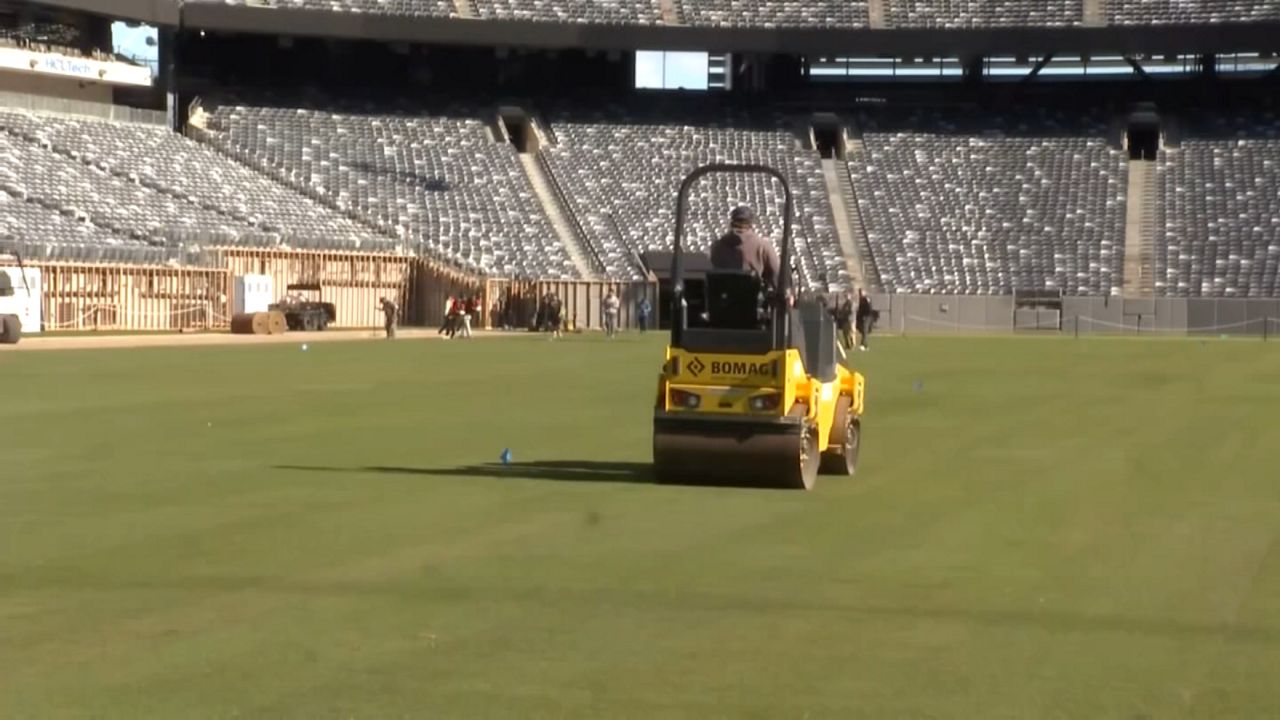 Prepping the pitch at MetLife Stadium