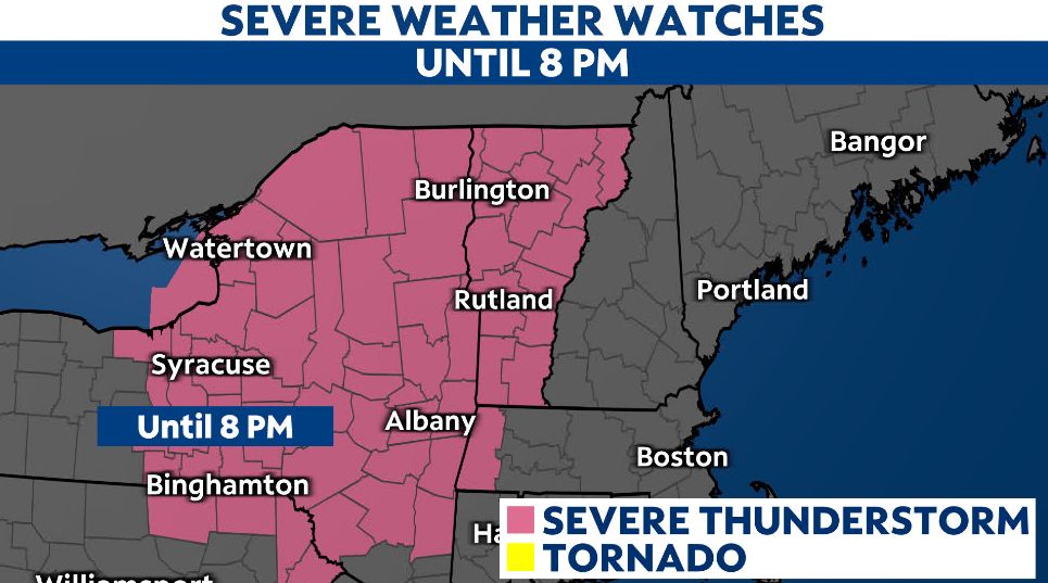 Severe weather fires up in Upstate New York and New England