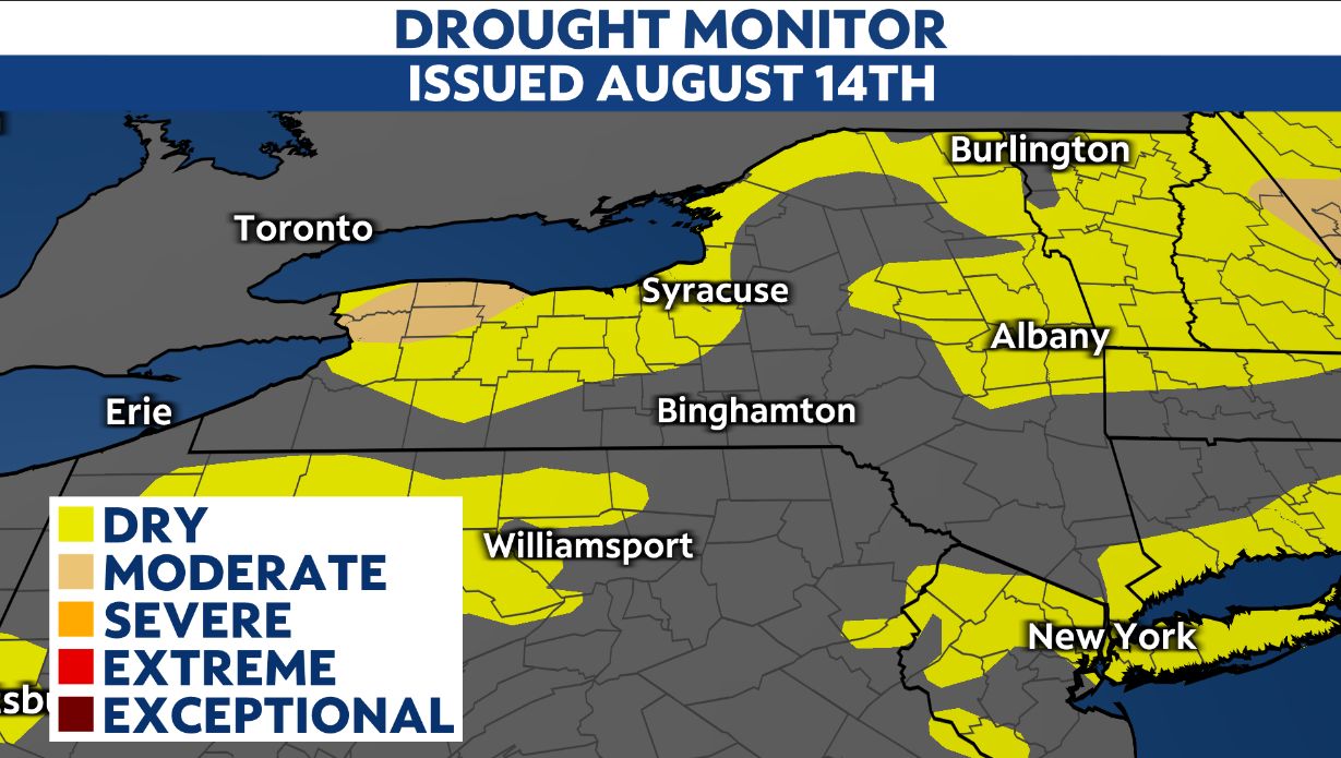Parts of New York state experiencing drought conditions