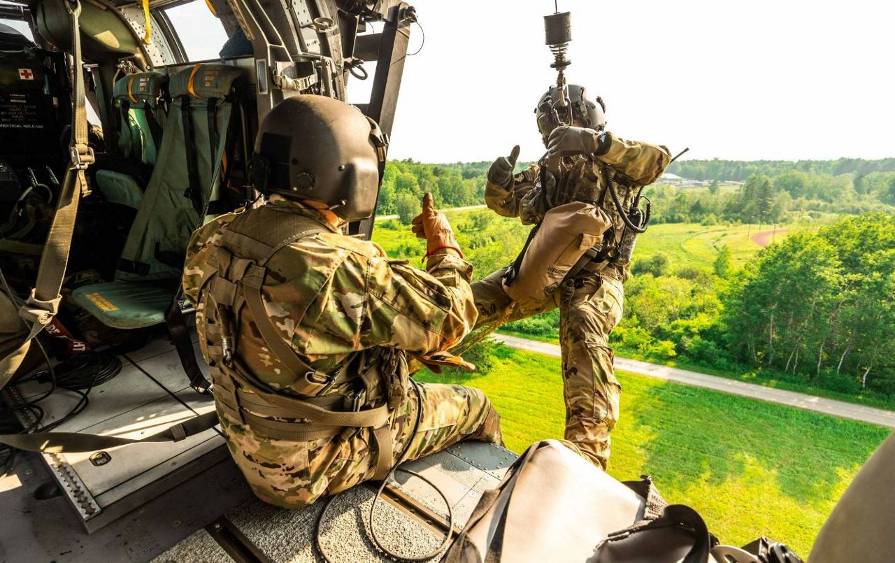 This stock image provided by the Maine Army National Guard shows a helicopter training exercise. (Maine Army National Guard photo)