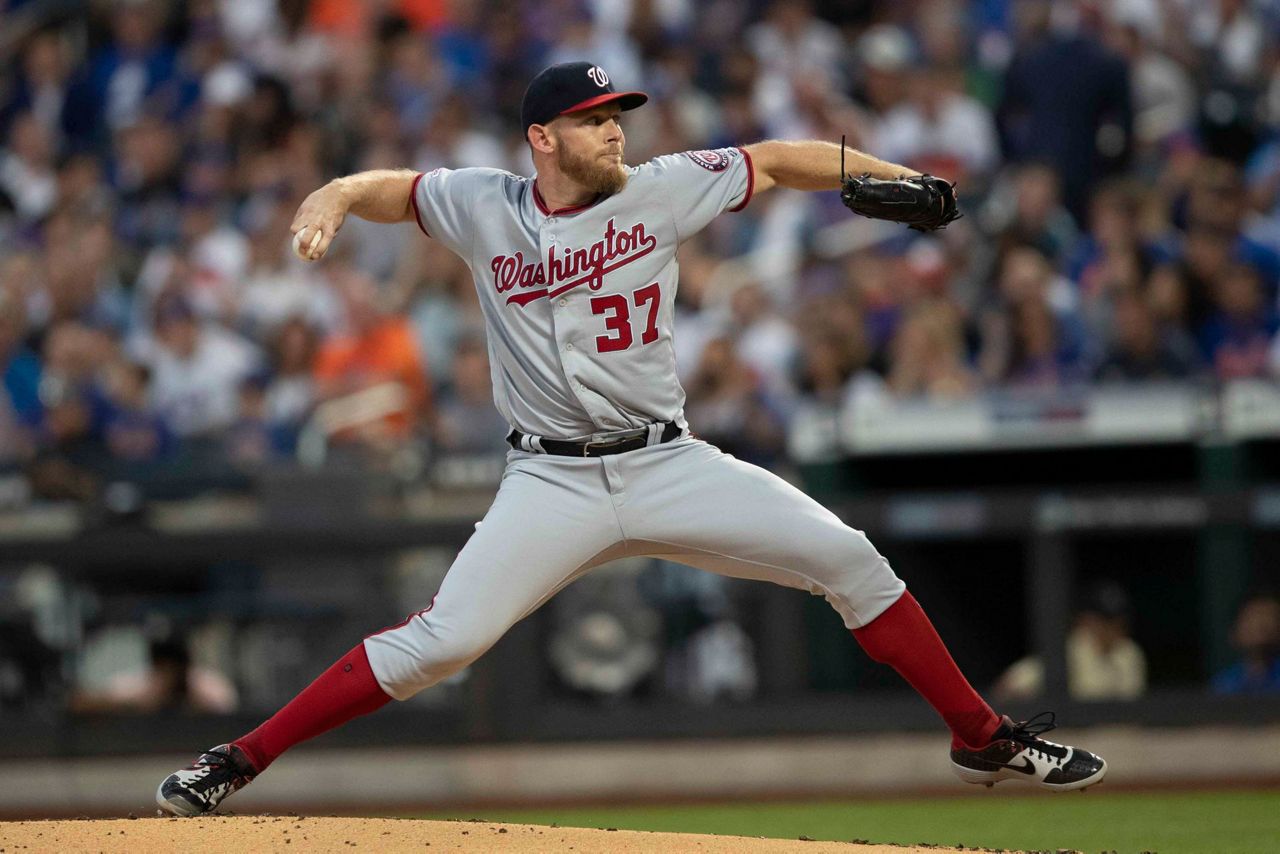 Strasburg yields 1 hit in 5 1/3 innings in return for Nats