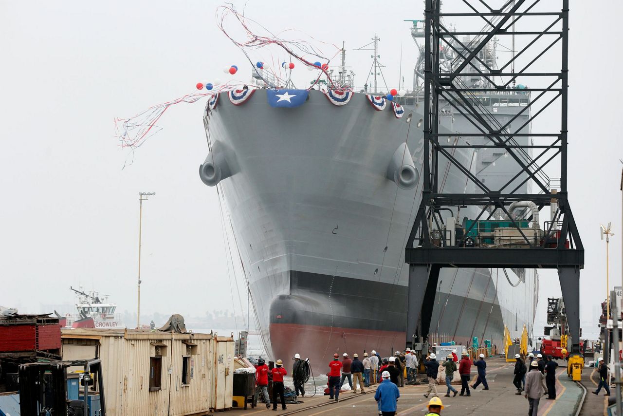 Navy launches ship named for gay rights leader Harvey Milk