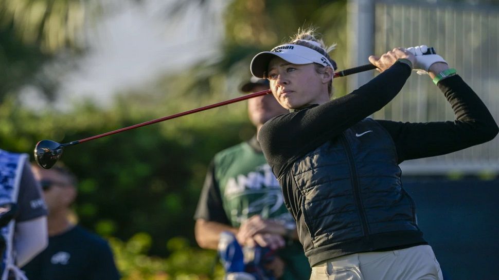 Nelly Korda ran off five straight birdies on the back nine to close with a 3-under 67 on Sunday at Pelican Golf Club.