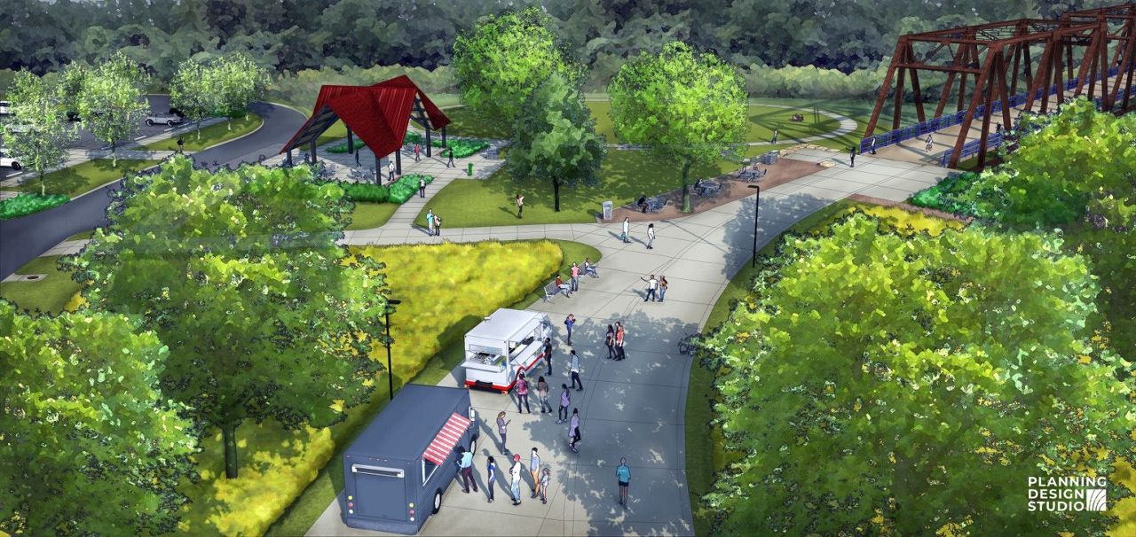 Pictured is a rendering of the new Chain of Rocks Park, which will open Sunday, April 14. The community is invited to the grand opening. (Photo courtesy of Great Rivers Greenway)