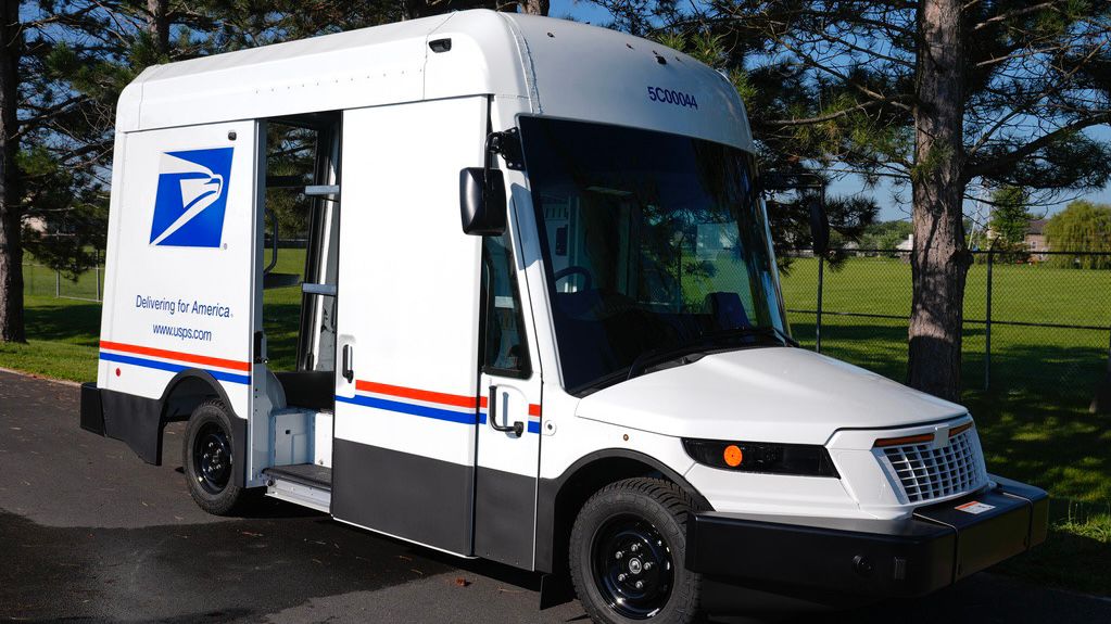 The U.S. Postal Service's next-generation delivery vehicle is displayed at the Kokomo Sorting and Delivery Center in Kokomo, Ind., Thursday, Aug. 29, 2024. (AP Photo/Michael Conroy)