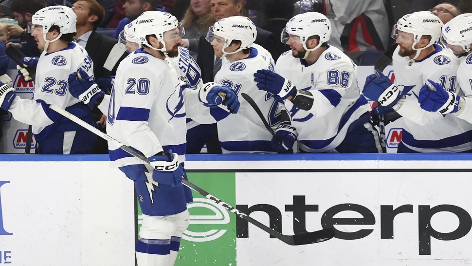 Tampa Bay forward Nick Paul scored in the first period against Buffalo on Saturday.