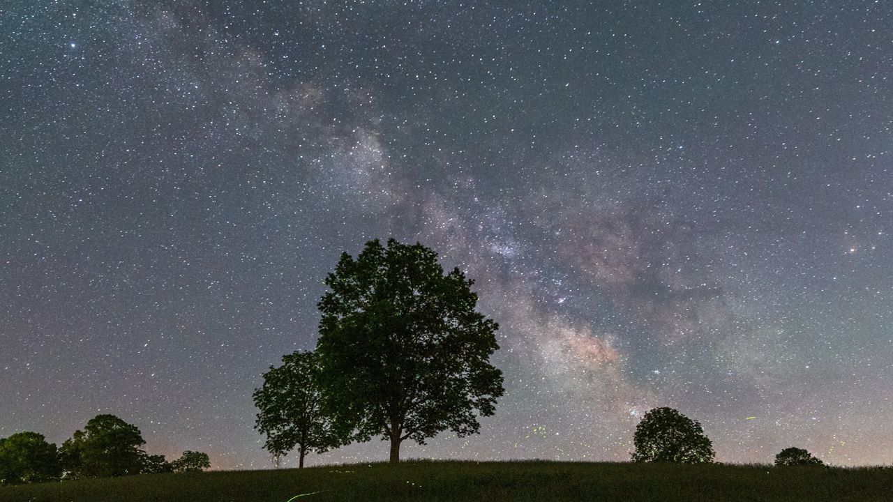 Photo of the Milky Way Galaxy in the night sky. 