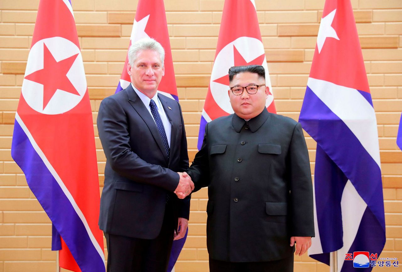 Cuban president meets North Korea's Kim Jong Un in Pyongyang