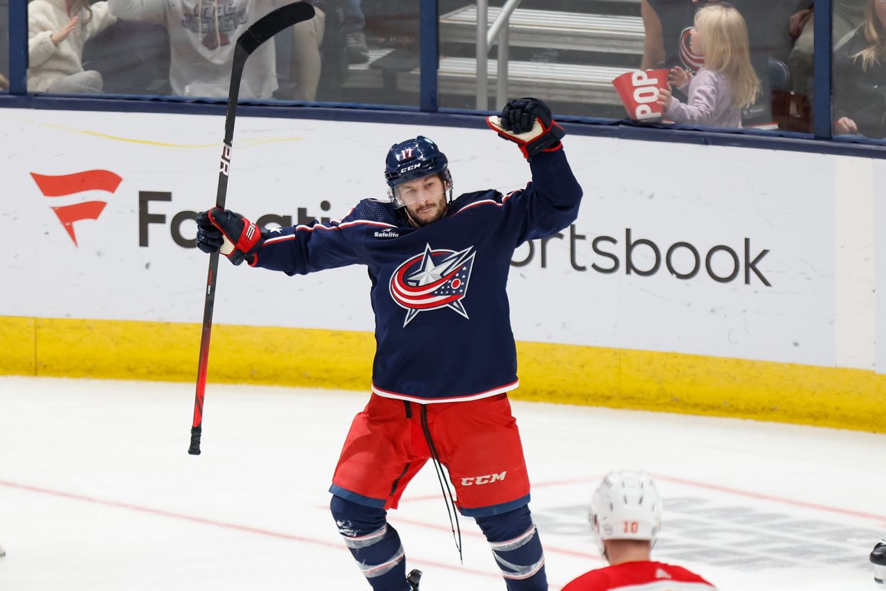 Columbus Blue Jackets' Sean Kuraly plays against the Montreal