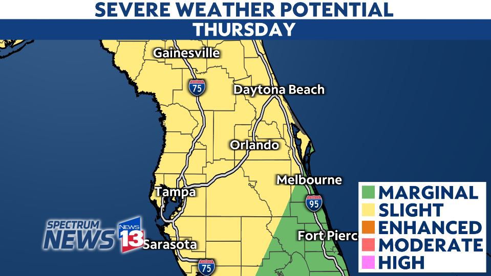 Strong to severe storms likely in Central Florida on Thursday