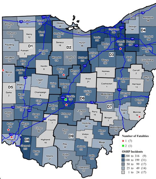 Ohio State Highway Patrol holiday weekend report