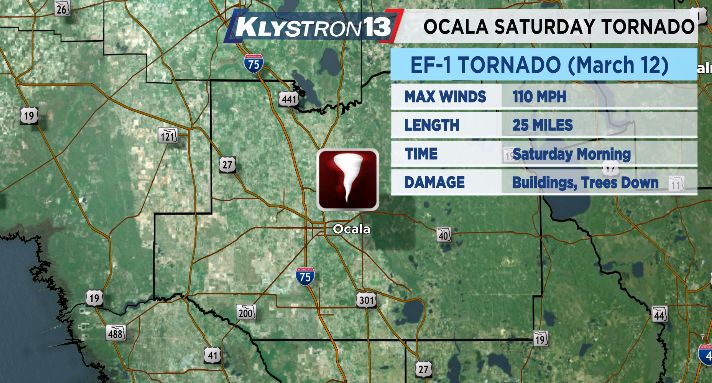 Tornado with 110-mph winds ripped through Ocala on Saturday