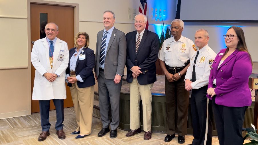 St. Louis County, St. Charles County and healthcare officials announced a new initiative Tuesday between law enforcement and mental healthcare providers thanks to a state grant. (Spectrum News/Elizabeth Barmeier)