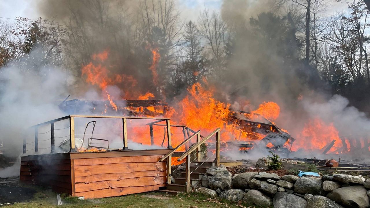 Fire gutted this home in Orland. (Credit: Maine Department of Public Safety)