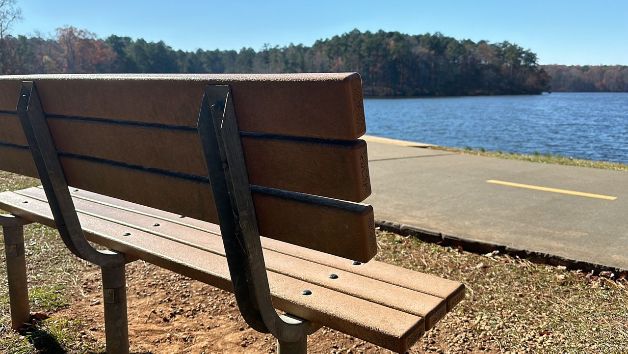 Frigid cold can affect even during a beautiful walk around Lake Johnson.