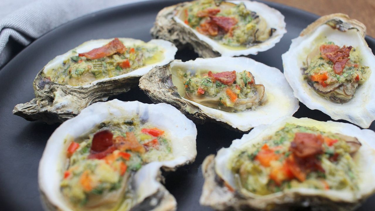 The Mariner's Menu, hosted by SeaGrant and N.C. State University, has a recipe for oysters casino and two dozen other oyster recipes to try.