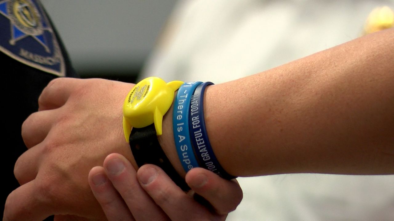 A wristband used for 'Project Lifesaver'. It contains a transmitter which allows first responders to easily locate a missing person. (Spectrum News 1/Devin Bates)