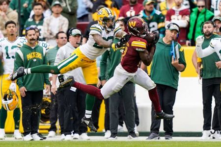 Landover, MD, USA. 21st Oct, 2018. Washington Redskin celebrate a