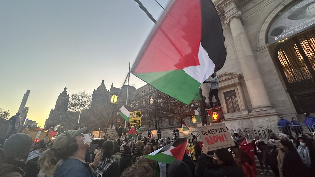 Pro-Palestinian rally outside Museum of Natural History