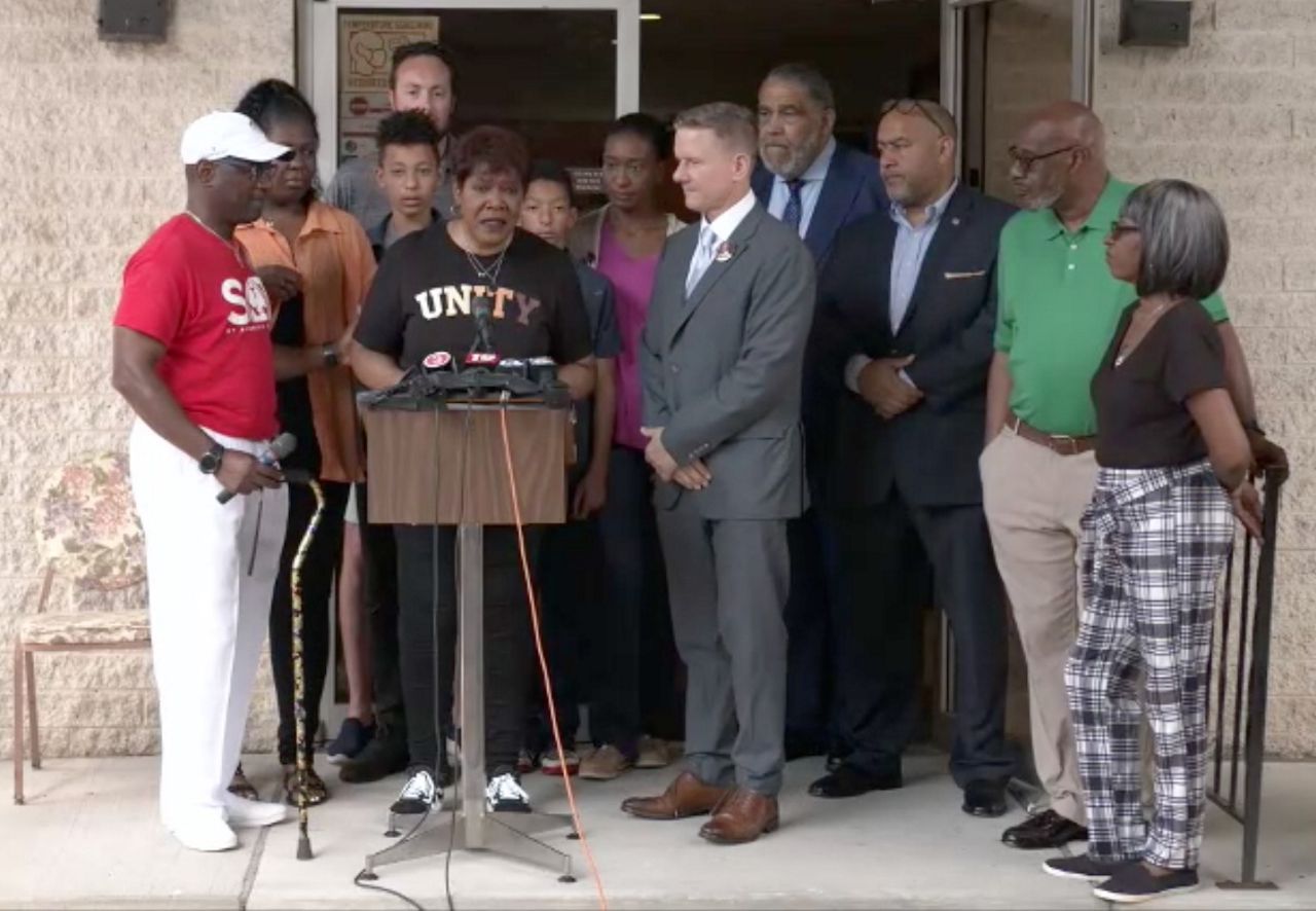 The Jayland Walker family at a press conference.