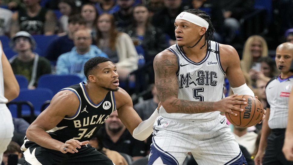 Orlando forward Paolo Banchero scored 34 points and added seven rebounds, three assists and three steals in 27 minutes against the Milwaukee Bucks on Friday night.