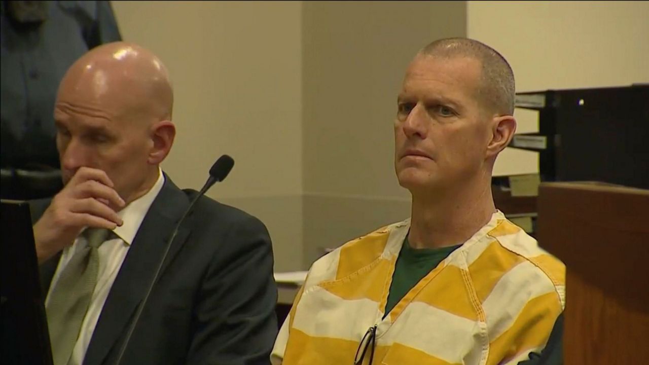 Paramedic Peter Cichuniec, convicted for his role in Elijah McClain's death sits in court before his sentencing on Friday, March 1, 2024 in Brighton, Colo. (Colorado State Court via AP, POOL)