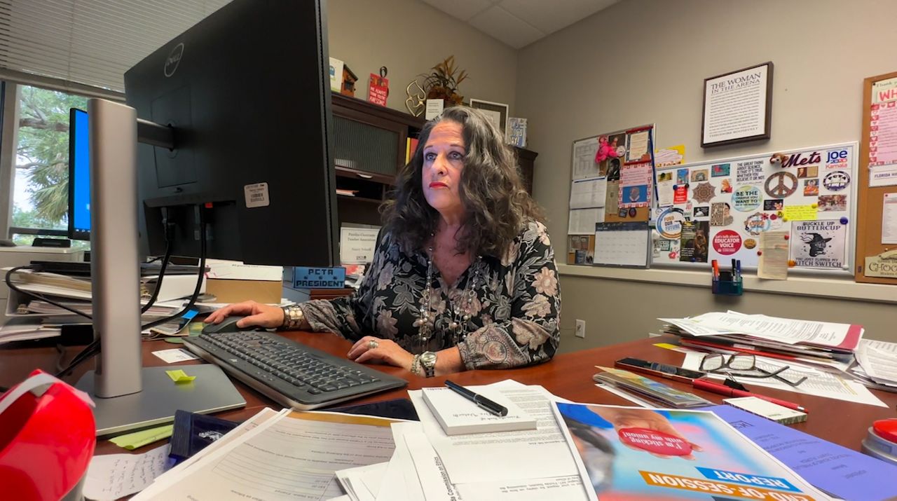 Pinellas Classroom Teachers Association President Nancy Velardi was one of many who turned out to last night's school board meeting. (Calvin Lewis/Spectrum Bay News 9)