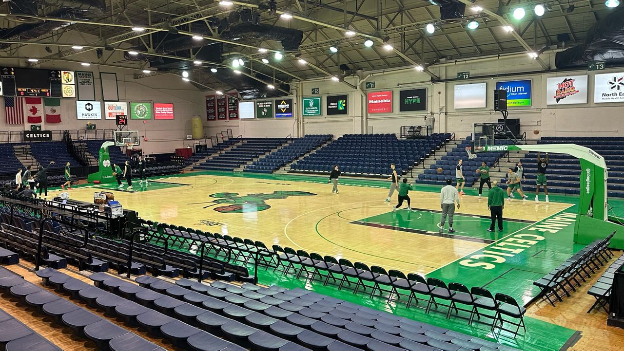 The Maine Celtics, a minor-league farm team for the Boston Celtics, helped Boston Celtics star Jayson Tatum this week. (Spectrum News/Sean Murphy)