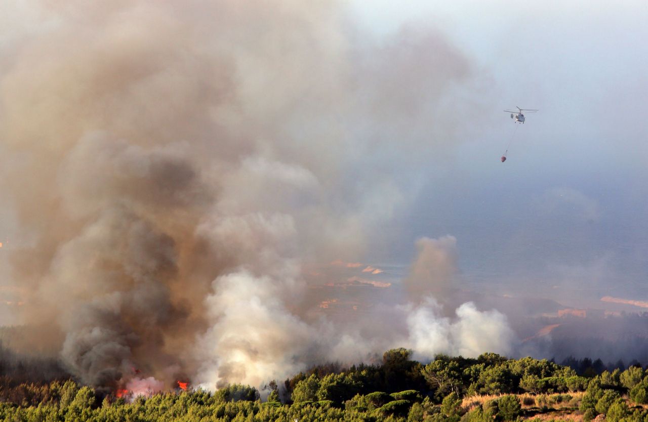 Firefighters battle wildfire in national park west of Lisbon