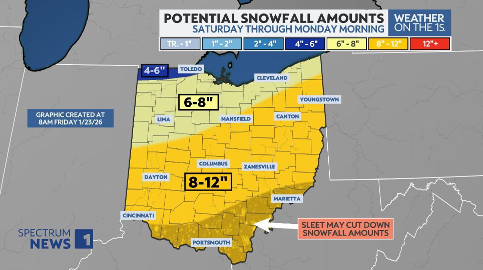 Brutal cold begins with winter storm on the way to Ohio