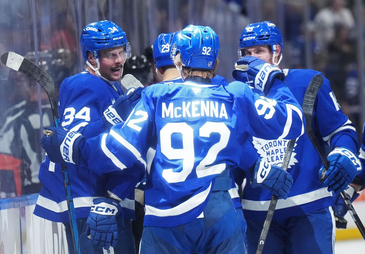 Top draft pick Gavin McKenna picks up first NHL goal, assist for ...