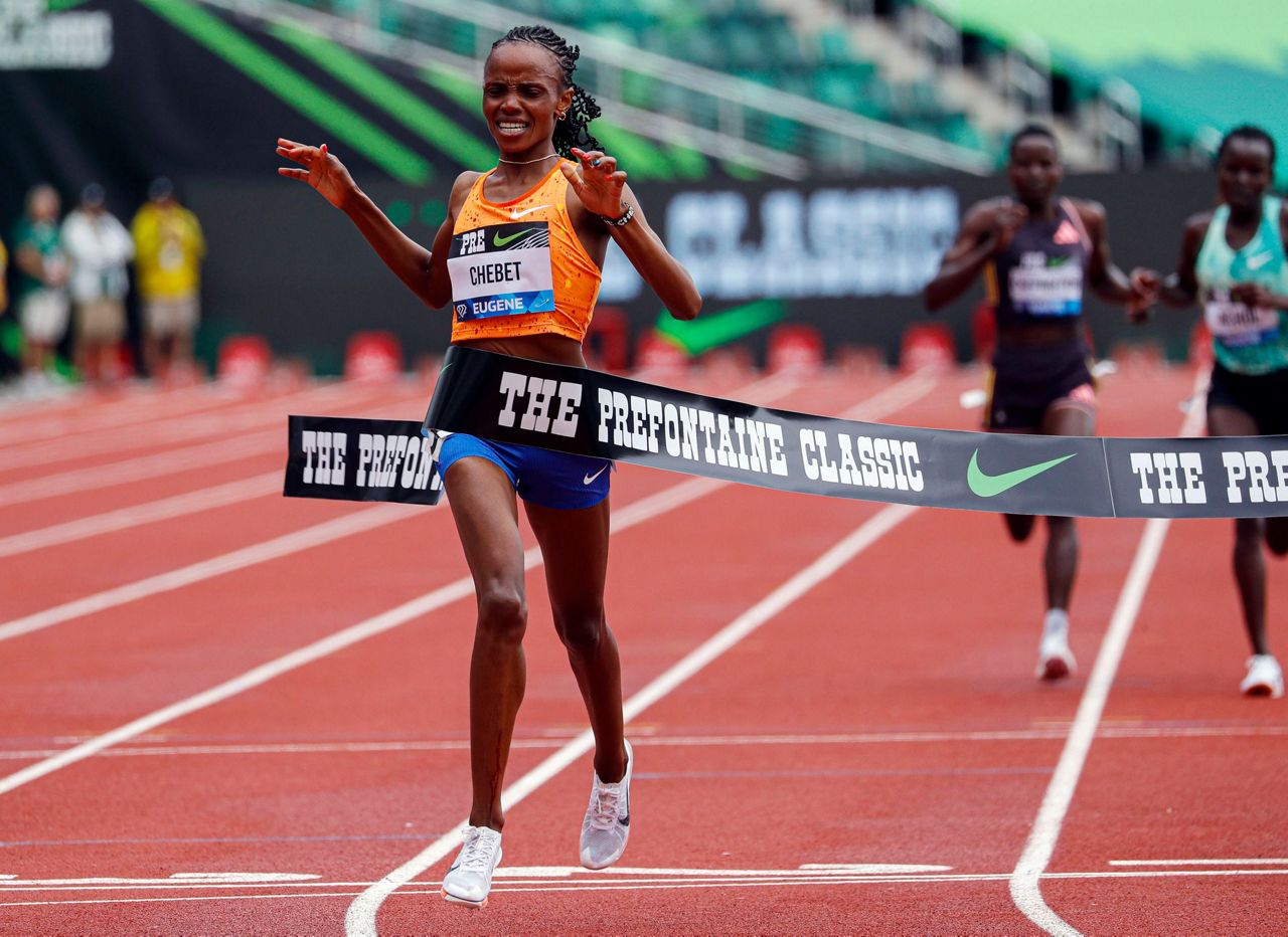 Beatrice Chebet of Kenya achieves world record in the 10,000 meters race