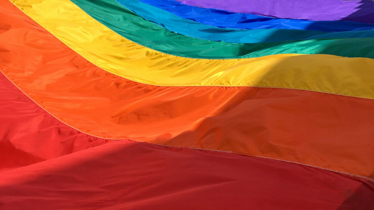 Full frame rainbow colored flag