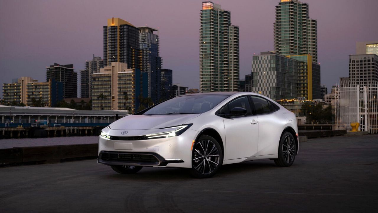 The 2023 Toyota Prius is shown on Wednesday, Nov. 16, 2022, in Los Angeles. (AP Photo/Marcio Jose Sanchez)