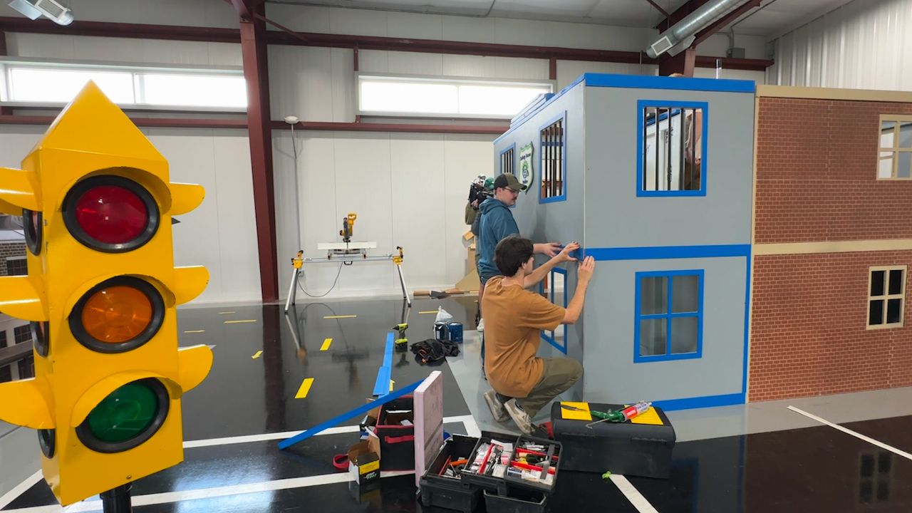 Designing and building a police station for Safety Town and the Center For Childhood Safety is part of the education for NWTC students in the Prototype and Design program.