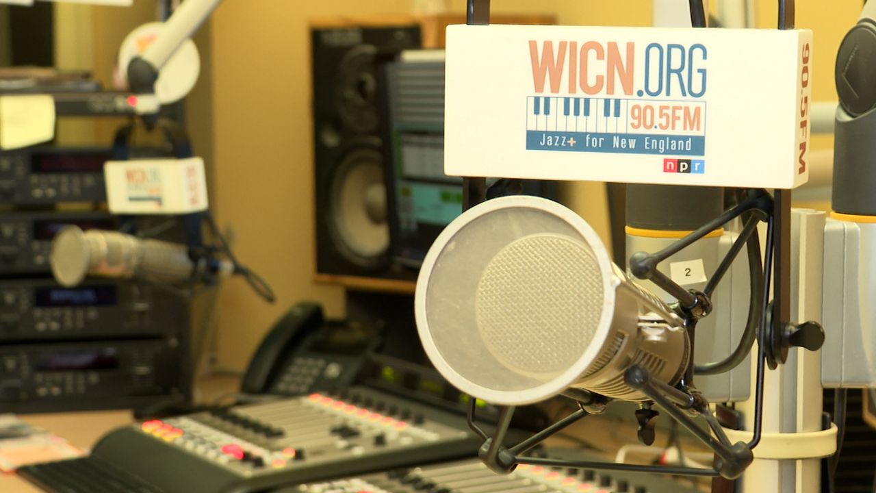 The studio at WICN 90.5FM in Worcester. (Spectrum News 1/Dan Reidy)