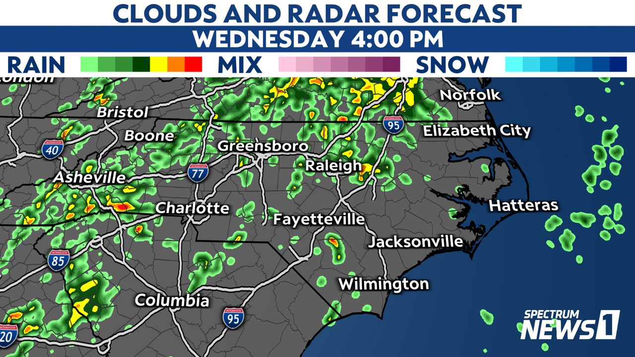 Severe storms possible in North Carolina on Wednesday